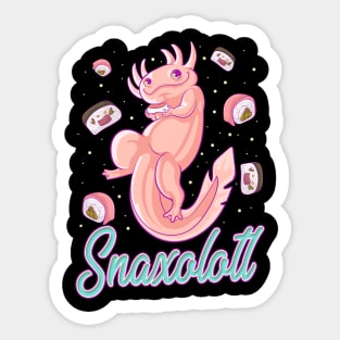 Snaxolotl Funny Axolotl Sushi Snacks Kawaii Food Sticker